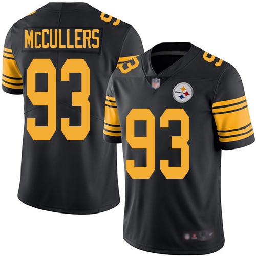 Men Pittsburgh Steelers Football #93 Limited Black Dan McCullers Rush Vapor Untouchable Nike NFL Jersey->youth nfl jersey->Youth Jersey